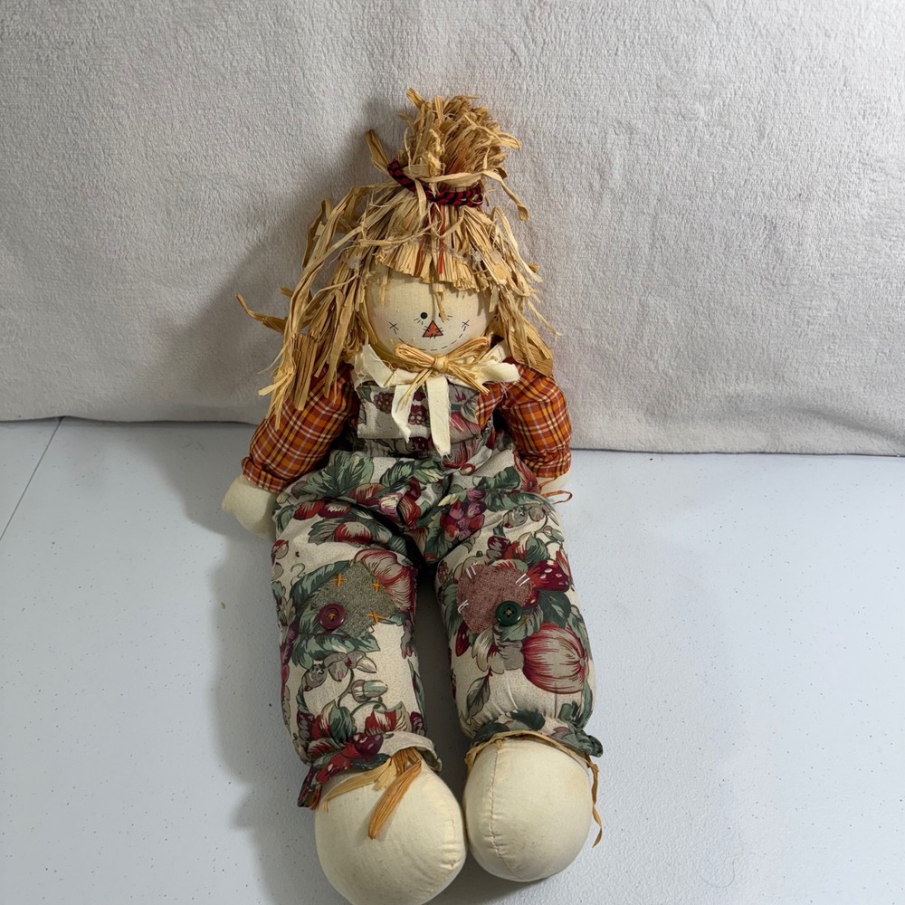 Hand crafted Adorable Scarecrow Plush Decoration Fall Autumn Seasonal Home Decor